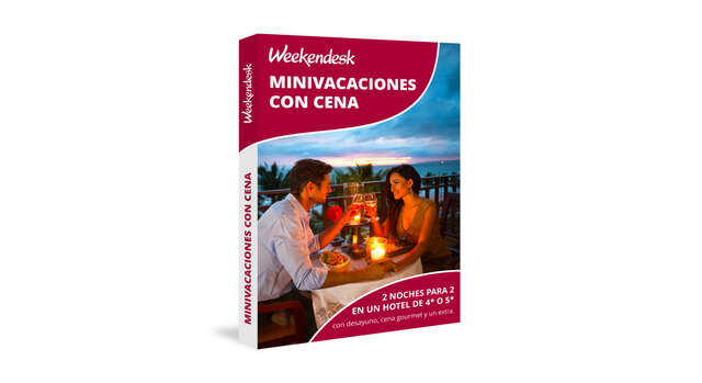 Caja regalo 'Minivacaciones con cena' de Weekendesk, la experiencia perfecta de dos noches con cena incluida.