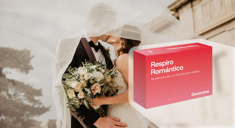 Caja regalo '¡Vivan los Novios! Minivacaciones de lujo' de Weekendesk, un regalo de boda original para una escapada de lujo.