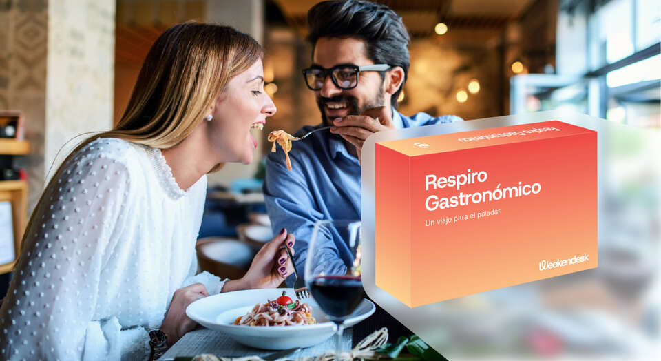 Caja regalo 'Escapada deliciosa' de Weekendesk, con una noche de hotel y cena incluida para dos.