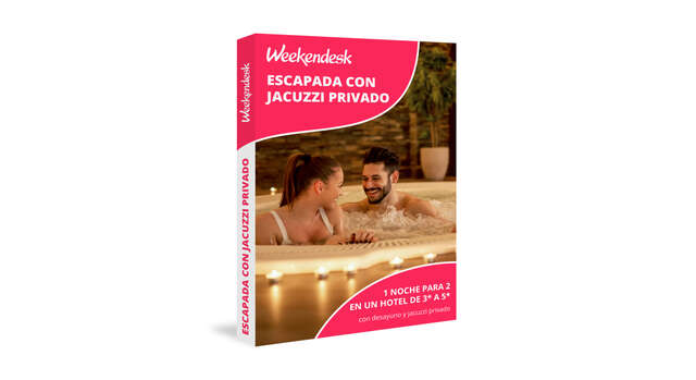 Caja regalo 'Escapada con jacuzzi privado' de Weekendesk, para una noche en un hotel con jacuzzi en la habitación.