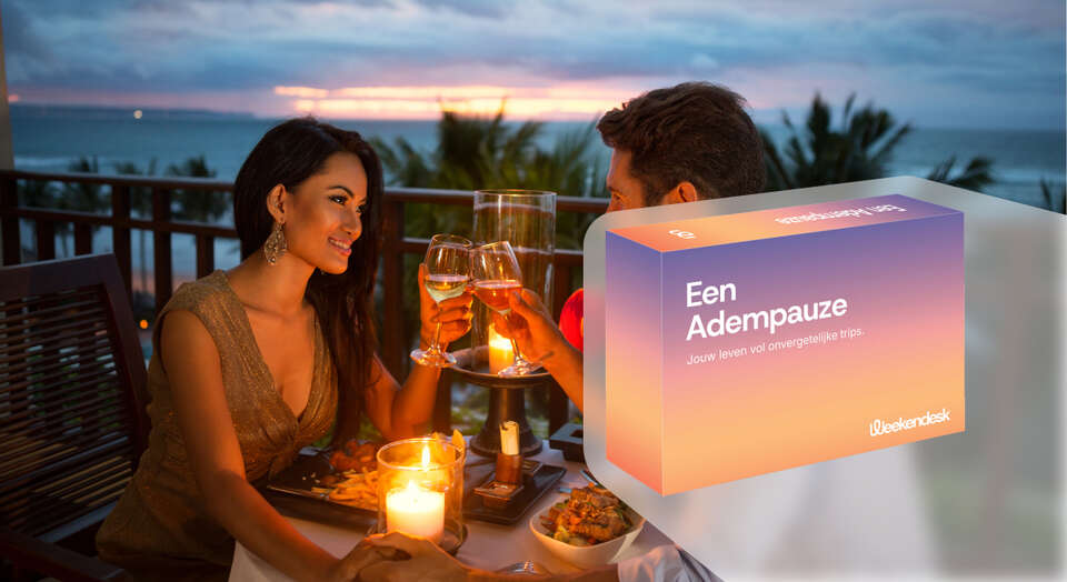 Cadeaubox 'Culinair weekendje weg' van Weekendesk, de perfecte ervaring van twee nachten met diner inbegrepen.
