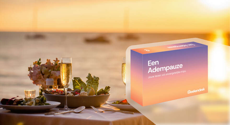 Cadeaubox 'Gastronomisch weekend' van Weekendesk, voor een overnachting in een 4- of 5-sterrenhotel met een gastronomisch diner.