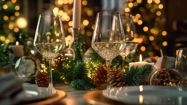 Dîner du réveillon du jour de l'an 5 plats pour 2 adultes