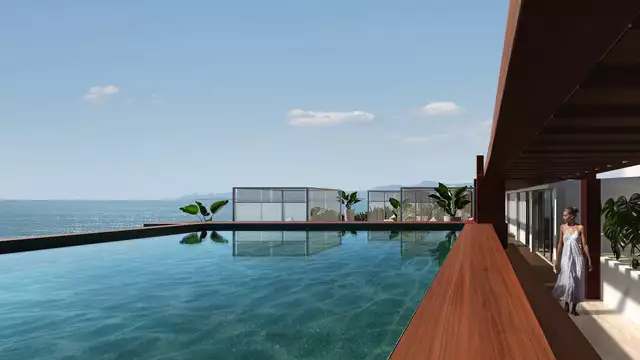 Vacaciones con pensión completa en frente de la playa