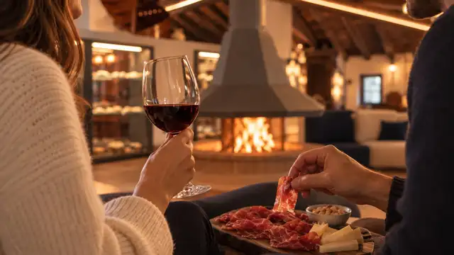 Escapada romántica con experiencia gastronómica con vino y productos
