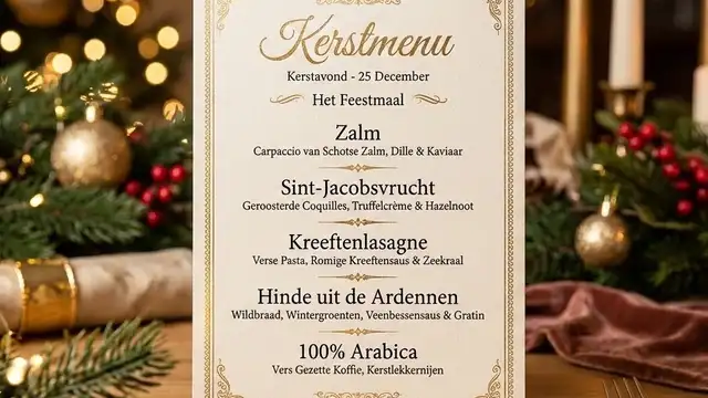 Célébrez la magie du Réveillon de Noël à Bilzen avec un diner gastro 5 plats